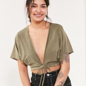 Olive green tie top